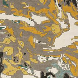 Kaleido Abstract Pattern Rug in Yellow/Grey by Kalora - Rugs