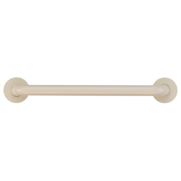 Coated Grab Bar With Safety Grip, ADA, Nylon Flange - 1 1/4" Dia, Ivory, 18"