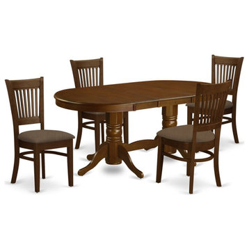 East West Furniture Vancouver 5-piece Wood Dining Table Set in Espresso