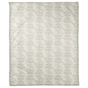 Blue Floral Crest 50x60 Coral Fleece Blanket