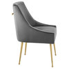 Discern Upholstered Performance Velvet Dining Chair, Gray