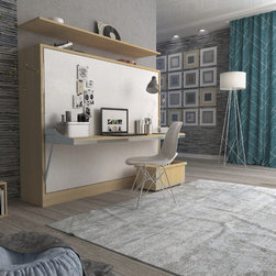 Spazio T - Full Size Wall Bed with Table - Desks And Hutches
