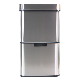 Hanover 12-Liter / 3.1-Gallon Trash Can with Sensor Lid in Stainless Steel - Silver