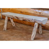 Montana Woodworks 5ft Handcrafted Wood Half Log Bench in Natural