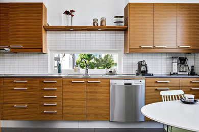 This is an example of a midcentury kitchen in Malmo.