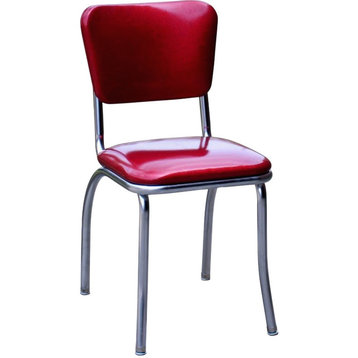Chrome Kitchen Chair, Glitter Sparkle Red