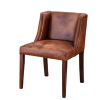 Tobacco Leather Dining Chair | Eichholtz St. James, brown, 22"W x 21"D x 32"H