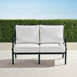 Carlisle Loveseat with Cushions in Onyx Finish - Patio Furniture And Outdoor Furniture
