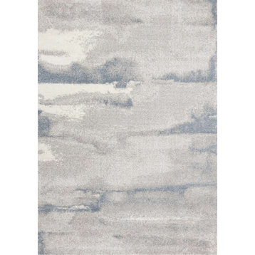Soft Collection Gray Blue Cirrus Rug, 3'11"x5'7"
