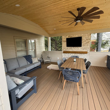 Custom composite deck with elevated side porch, Alpharetta Georgia