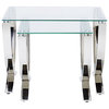 Villette Stainless Steel and Glass Nesting Tables, Set of 2