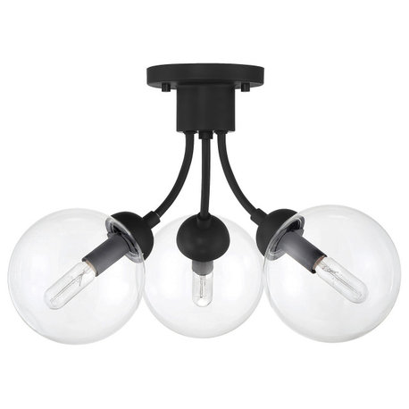 3-Light Ceiling Light, Matte Black