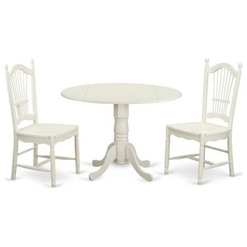 Atlin Designs 3-piece Dining Table & Chair Set in Linen White