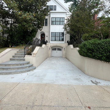 Thermal Walkway with 2 Inch Blue Step Treads and New Driveway in Chevy Chase MD
