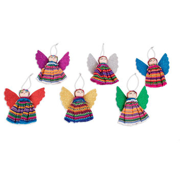 Novica Handmade Quitapenas Angels Cotton Ornaments (Set Of 6)