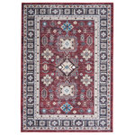Nourison - Nourison Fulton 5' x 7' Red Vintage Indoor Area Rug - Bring home classic style with this vintage-inspired rug from the Fulton Collection. In traditional shades of red, blue, beige, and black, this rug grounds your space in worldly charm. Fulton is made from durable polyester yarns in a flat weave style that does not shed. Non-slip backing.