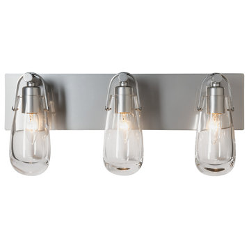Eos 3-Light Bath Sconce, Sterling Finish, Clear Glass