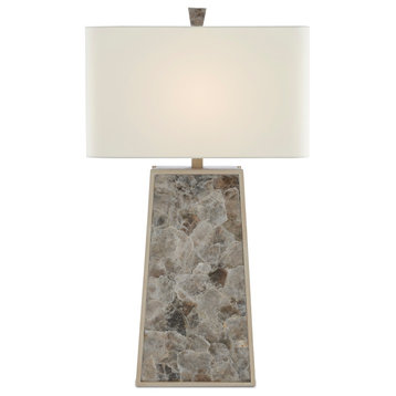 6000-0429 Calloway Table Lamp, Light Mica and Silver Leaf