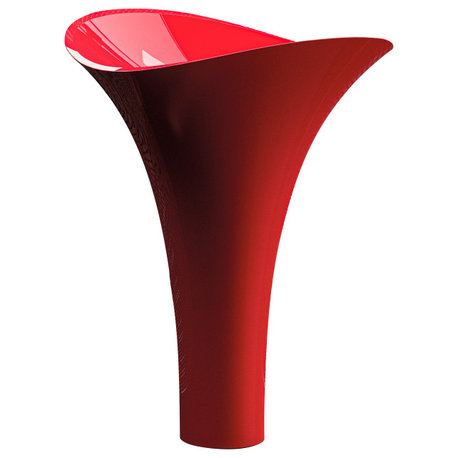 Love Lux Modern Pedestal Sink, Red