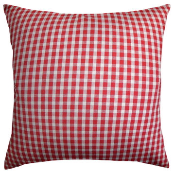 The Pillow Collection Red Armand Throw Pillow Cover, 24"x24"
