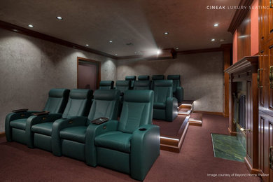 This is an example of a home cinema in Los Angeles.