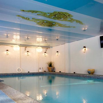 Stretch Ceiling Keeps Moisture in Pool Room