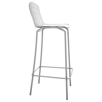 Madeline Barstool, Charcoal Gray and White