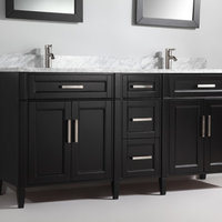 Vanity Set With Carrara Marble Top, 72" - Transitional - Bathroom ...