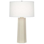 Robert Abbey - Robert Abbey 960 Mason - One Light Table Lamp - Base Dimension: 6.50  Cord Color: SilverMason One Light Table Lamp Bone Glazed/Polished Nickel Oyster Linen Shade *UL Approved: YES *Energy Star Qualified: n/a  *ADA Certified: n/a  *Number of Lights: Lamp: 1-*Wattage:150w A bulb(s) *Bulb Included:No *Bulb Type:A *Finish Type:Bone Glazed/Polished Nickel