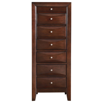 Marilla Cappuccino 7 Drawer Chest of Drawers, 23"x17"x58"