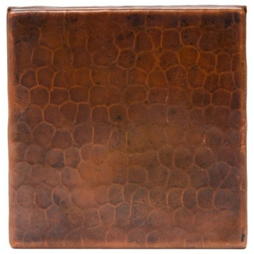 4" Hammered Copper Tile, Set of 8