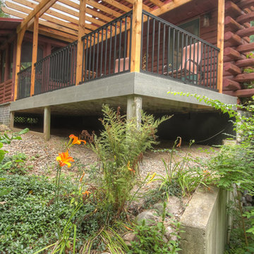 Log Cabin Deck with Pergola