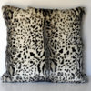 Handmade Faux Black White Leopard Fur Decorative Throw Pillow