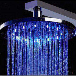 10" Round Multi Color Led Rain Shower Head Round - Products