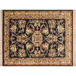 Bareens Designer Rugs - Anarkali Pak Persian Jacque Blue/Beige Wool Rug - 3'2'' x 5'3'' - Designed with mesmerizing intricacy and gorgeous color palette, this hand-knotted masterpiece demonstrates the beauty and electrifying thrill of Pak Persian art. These meticulously hand-knotted Pak-Persian rug is made with pure wool and features breathtaking traditional, transitional, and tribal designs in bold luxurious color pallets. Known for their intricate designs these rugs are a reproduction of Persian rugs, made in Pakistan with unique Mughal designs. Made by master weavers using the same Persian texture, design and dying technique, we wanted to produce the most significant manifestation of Persian art, life, and culture. This rug is most famous for its exceptional quality, incredible designs, patterns, and vibrant rich color. Pak-Persian rugs made with Persian weave with high knot counts, which enables the high intricacy and detail found in the patterns are also referred to as "State of art", each color adds a rich beautiful detail in the artwork of this rug. The design, color, and beautiful chromatic composition with a vibrant sheen with intricate designs, exude beauty, elegance, and quality make this rug a masterpiece of its own.