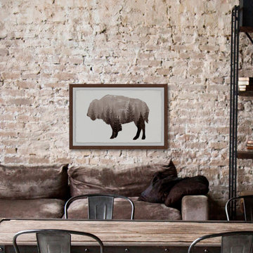 "Bison Territory" Framed Painting Print