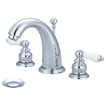 Two Handle Bathroom Widespread Faucet, Polished Chrome