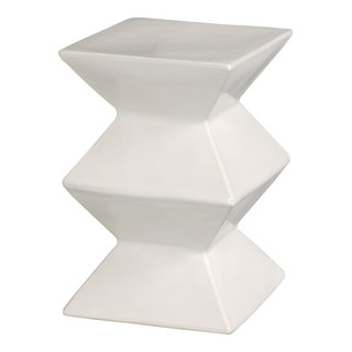 White Zig Zag Stool - Contemporary - Accent And Garden Stools - by ...