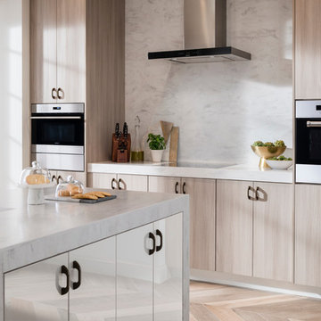 Contemporary Kitchen with Metropolis Door in Silver Elm