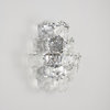 3-Light 13.8" Chrome Stainless Steel Wall Sconce With Clear Crystals