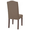 Gray Upholstered Dining Chair With Studs, Set of 2