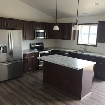 Maple Pecan Cabinets w/ Formica Tops