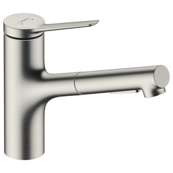 Hansgrohe 74810 Zesis 1.5 GPM 1 Hole Pull Out Kitchen Faucet - Stainless Steel