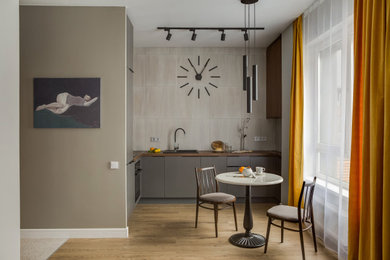 This is an example of a small contemporary home design in Moscow.