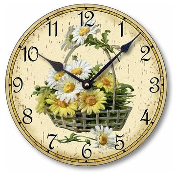 Vintage-Style Victorian Daisy Wall Wall Clock, 12 Inch Diameter