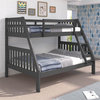 Twin Over Full Mission Bunk Bed in Dark Gray Finish