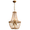 4-Light Farmhouse Chandelier With Jute Rope and Crystal Shade