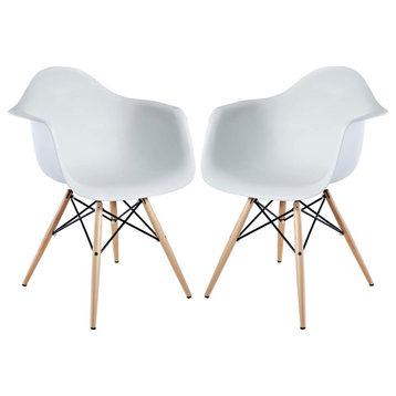 Pyramid Dining Armchairs Set of 2, White