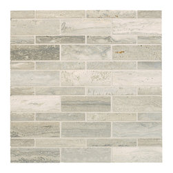 Moda Mosaic Alternating Pattern Field Siena Silver 1/4'' x 4'' - Mosaic Tile