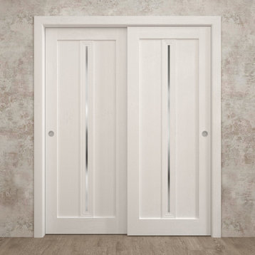 Slab Door 30x80 Ego 5014 Painted White Oak Wood Veneer Doorspocket Barn